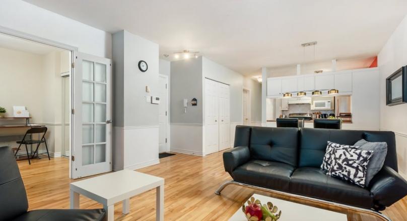 Entirely furnished and equipped apartment, large private terrace-available now!