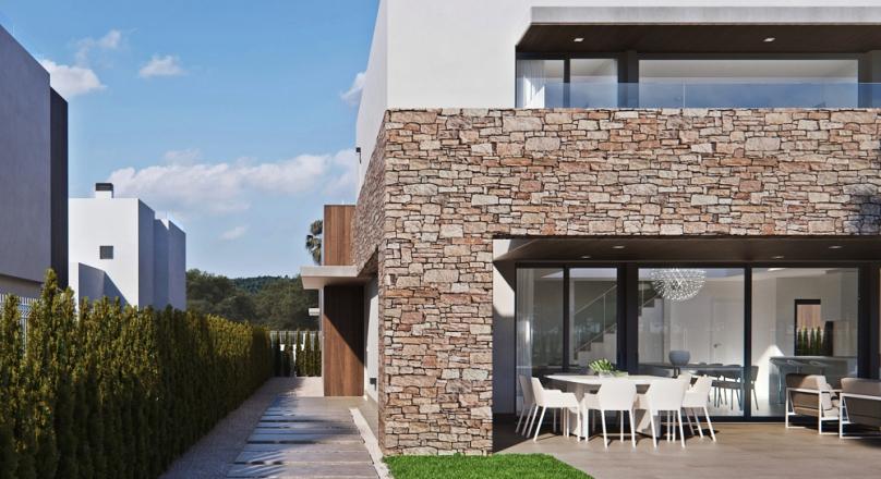 Detached villas with three bedrooms and three bathrooms within a gated community