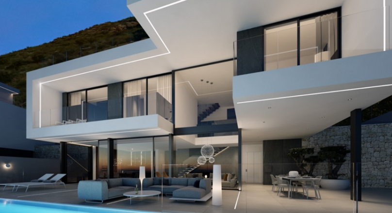 Modern new build villa for sale in Benidorm Sierra Cortina with sea views