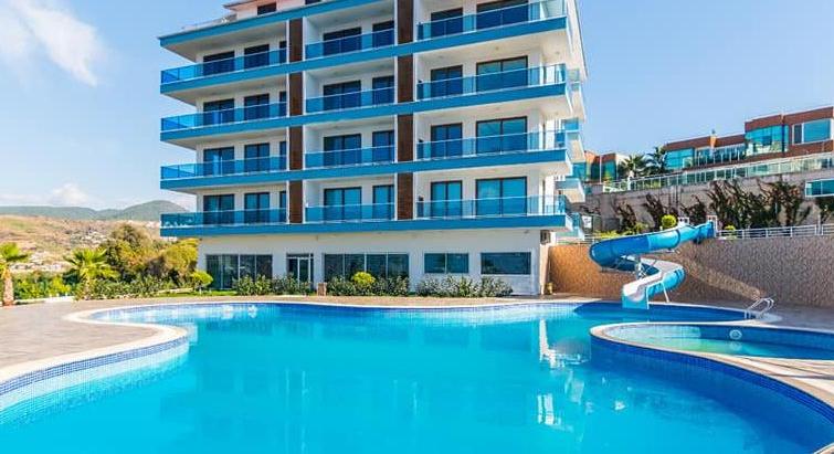 Apartments on beach sea in Turkey
