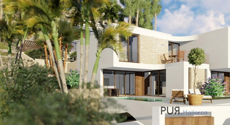 Villas with a pool. New building. In the Northeast. State-of-the-art building technology. Very good quality.