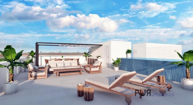 Palma. Espanolet. A town house with roof pool. And look.