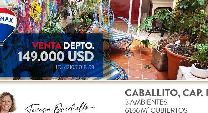 apartment on the ground floor, 2 blocks from Rivadavia Park, in Caballito