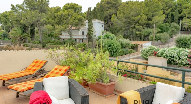 In the far northeast. Apartment with a large roof terrace. Font de Sa Cala.
