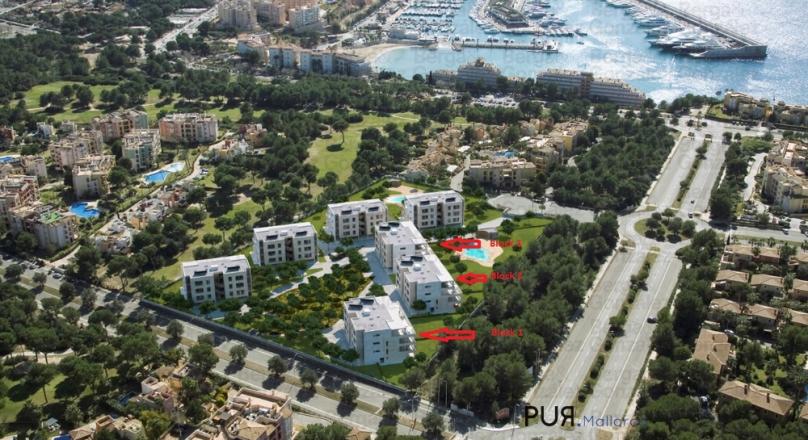 Golf course on the doorstep. Port Adriano in walking distance. Highest quality new apartments